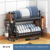 Compact Dish Rack for Kitchen Counter with Cutlery Holder, Durable Kitchen Shelves for Various Tableware, Dish Drainer Drain Board and Utensil Holder Simple Easy to Use view 2