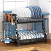 Compact Dish Rack for Kitchen Counter with Cutlery Holder, Durable Kitchen Shelves for Various Tableware, Dish Drainer Drain Board and Utensil Holder Simple Easy to Use view 3