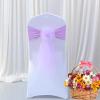 Pack of 50 Flowers Organza Stretch Chair Sashes for Romantic Wedding Holiday Party Celebration Birthdays Chair Decorations (Light Purple, 50pcs) view 1