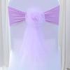 Pack of 50 Flowers Organza Stretch Chair Sashes for Romantic Wedding Holiday Party Celebration Birthdays Chair Decorations (Light Purple, 50pcs) view 2