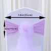 Pack of 50 Flowers Organza Stretch Chair Sashes for Romantic Wedding Holiday Party Celebration Birthdays Chair Decorations (Light Purple, 50pcs) view 3