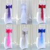 Pack of 50 Flowers Organza Stretch Chair Sashes for Romantic Wedding Holiday Party Celebration Birthdays Chair Decorations (Light Purple, 50pcs) view 4