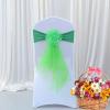 Pack of 50 Flowers Organza Stretch Chair Sashes for Romantic Wedding Holiday Party Celebration Birthdays Chair Decorations (Green, 50pcs) view 1