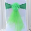 Pack of 50 Flowers Organza Stretch Chair Sashes for Romantic Wedding Holiday Party Celebration Birthdays Chair Decorations (Green, 50pcs) view 2