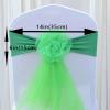 Pack of 50 Flowers Organza Stretch Chair Sashes for Romantic Wedding Holiday Party Celebration Birthdays Chair Decorations (Green, 50pcs) view 3