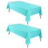 Hiasan 2 Pieces Solid Square Tablecloth - Waterproof and Spillproof Washable Polyester Fabric Table Cloth for Kitchen and Dining Room, Aqua, 60 x 60 Inch view 1