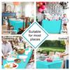 Hiasan 2 Pieces Solid Square Tablecloth - Waterproof and Spillproof Washable Polyester Fabric Table Cloth for Kitchen and Dining Room, Aqua, 60 x 60 Inch view 2