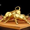 Charging Bull Brass Animal Statue Art Office Bedroom Shelf Shop Desktop Decoration view 3