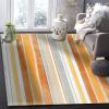 RAKUTE Northern Enrope Orange Stripe Kids Rugs, Abstract Geometric Brush Stroke Bedroom Rug, with Non-Slip Rubber Backing for Decor Teen Boys Room Floor Lounge Nursery, 5ft x 7ft view 2