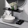 BBK Bathroom Vanity Tray 7.8 in - 2 Pack(Small) Silicone Bathroom Tray for Counter, Perfume Key Trinket Ring Tray, Decor Soap Dispenser Countertop Tray for Kitchen Sink Organization (Black) view 3