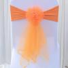 Pack of 50 Flowers Organza Stretch Chair Sashes for Romantic Wedding Holiday Party Celebration Birthdays Chair Decorations (Orange, 50pcs) view 2