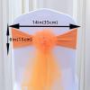 Pack of 50 Flowers Organza Stretch Chair Sashes for Romantic Wedding Holiday Party Celebration Birthdays Chair Decorations (Orange, 50pcs) view 3