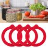 12 Pieces Silicone Jar Gaskets, 3.75 Inches Replacement Rubber Seals Rings Airtight Silicone Gasket Sealing Rings for Mason Canning Jar, Regular Glass Jars (Red) view 2