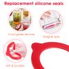 12 Pieces Silicone Jar Gaskets, 3.75 Inches Replacement Rubber Seals Rings Airtight Silicone Gasket Sealing Rings for Mason Canning Jar, Regular Glass Jars (Red) view 4