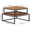 CUMYZO Nesting Coffee Tables 2 pcs Solid Acacia Wood Brown 24.52kg/53.944Ib view 2