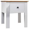 CUMYZO Bedside Cabinet White 18.1"x15.7"x22.4" Pine Panama Range White 6.5kg/14.3Ib view 1