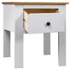 CUMYZO Bedside Cabinet White 18.1"x15.7"x22.4" Pine Panama Range White 6.5kg/14.3Ib view 2