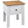 CUMYZO Bedside Cabinet White 18.1"x15.7"x22.4" Pine Panama Range White 6.5kg/14.3Ib view 4