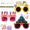 HIPIHOM 6Pcs Birthday Eyewear, Multi Style Creative Glasses Happy Birthday Sunglasses Funny Party Props for Photography Home Party Decoration Supplies view 2