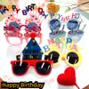 HIPIHOM 6Pcs Birthday Eyewear, Multi Style Creative Glasses Happy Birthday Sunglasses Funny Party Props for Photography Home Party Decoration Supplies view 4