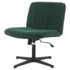 HoeuThien Armless Desk Chair No Wheels Wide Velvet Upholstered Office Chair Swivel Criss Cross Legs Large Seat Adjustable Height Accent Chair for Adults Dark Green view 1