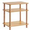 WENFOME Solid Wood End Table, 3-Tier Side Tables with Storage Shelves, Tall Nightstand Bedside Table for Living Room Bedroom Toilet No-Tool Easy Assembly (Burlywood) view 1