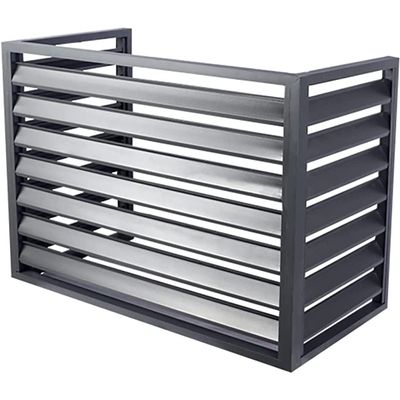 Aluminum Air Conditioning Cover, Air Conditioner Cover,Outdoor aluminum alloy Hidden Air Conditioning Fences Air-conditioning external machine rain-proof protective cover,Grey-Threesides