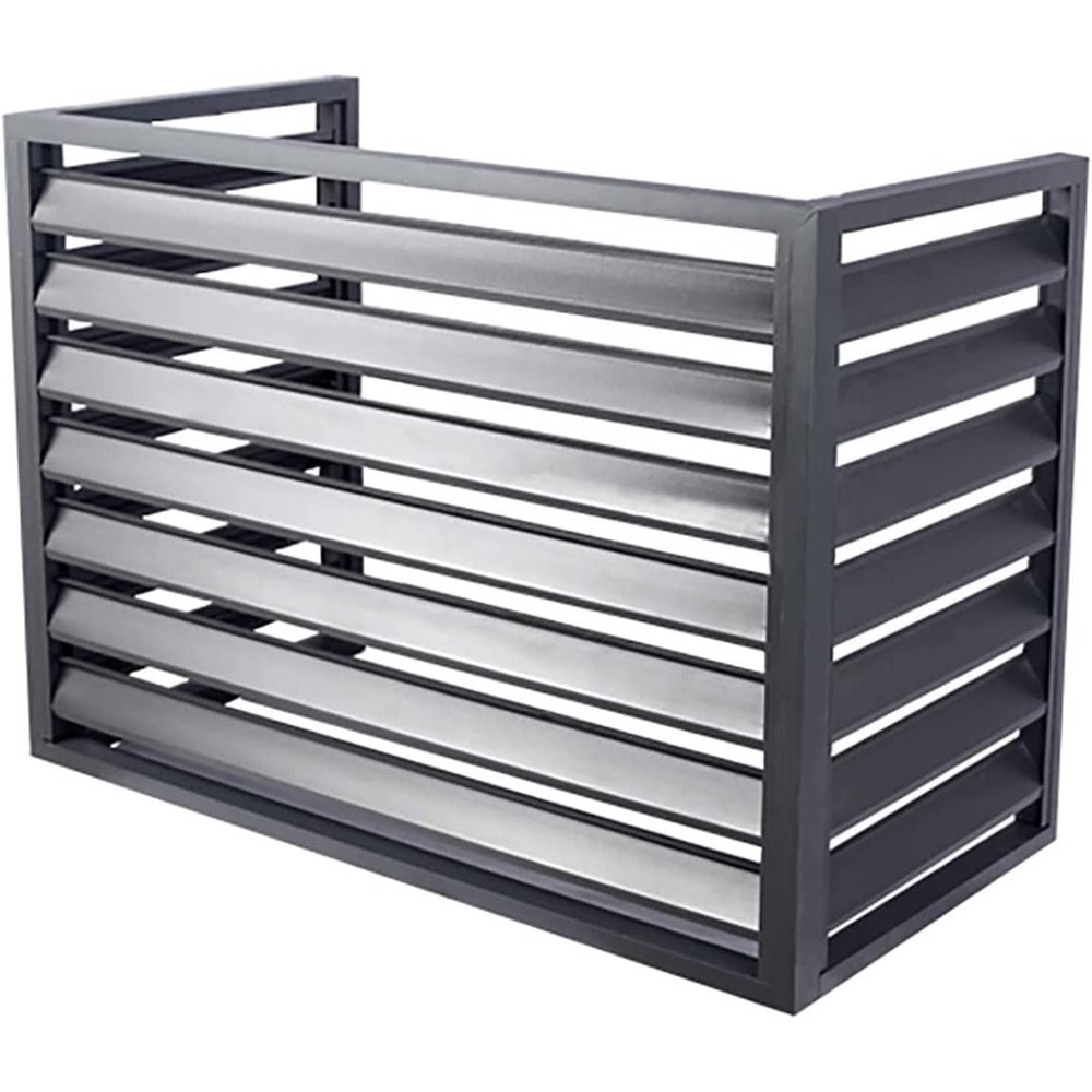 Aluminum Air Conditioning Cover, Air Conditioner Cover,Outdoor aluminum alloy Hidden Air Conditioning Fences Air-conditioning external machine rain-proof protective cover,Grey-Threesides