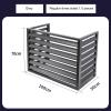Aluminum Air Conditioning Cover, Air Conditioner Cover,Outdoor aluminum alloy Hidden Air Conditioning Fences Air-conditioning external machine rain-proof protective cover,Grey-Threesides view 2