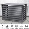 Aluminum Air Conditioning Cover, Air Conditioner Cover,Outdoor aluminum alloy Hidden Air Conditioning Fences Air-conditioning external machine rain-proof protective cover,Grey-Threesides view 4