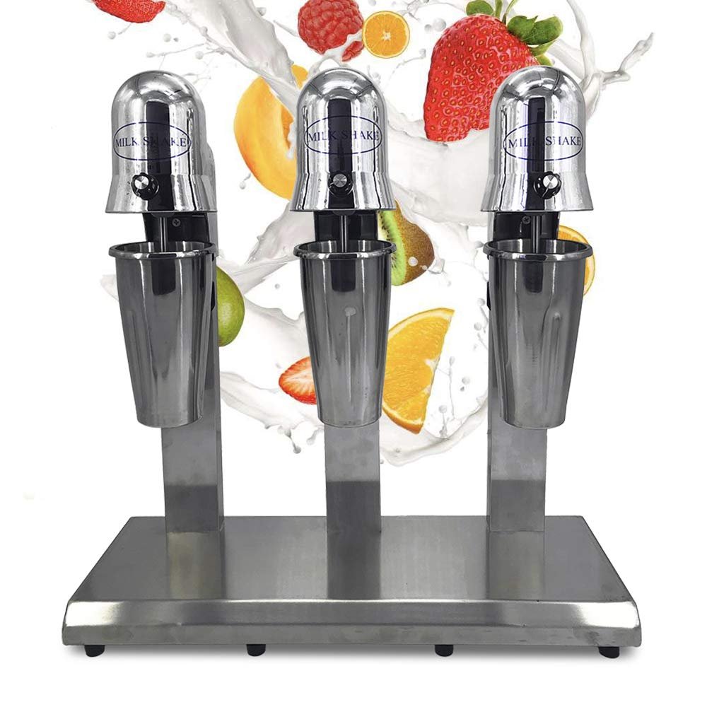 Commercial Milkshake Maker, Professional Whipped Cream Maker - Gourmet Cream Whipper with 3 Heads, 180W Pure Copper Motor Effeicent Machine, US STOCK