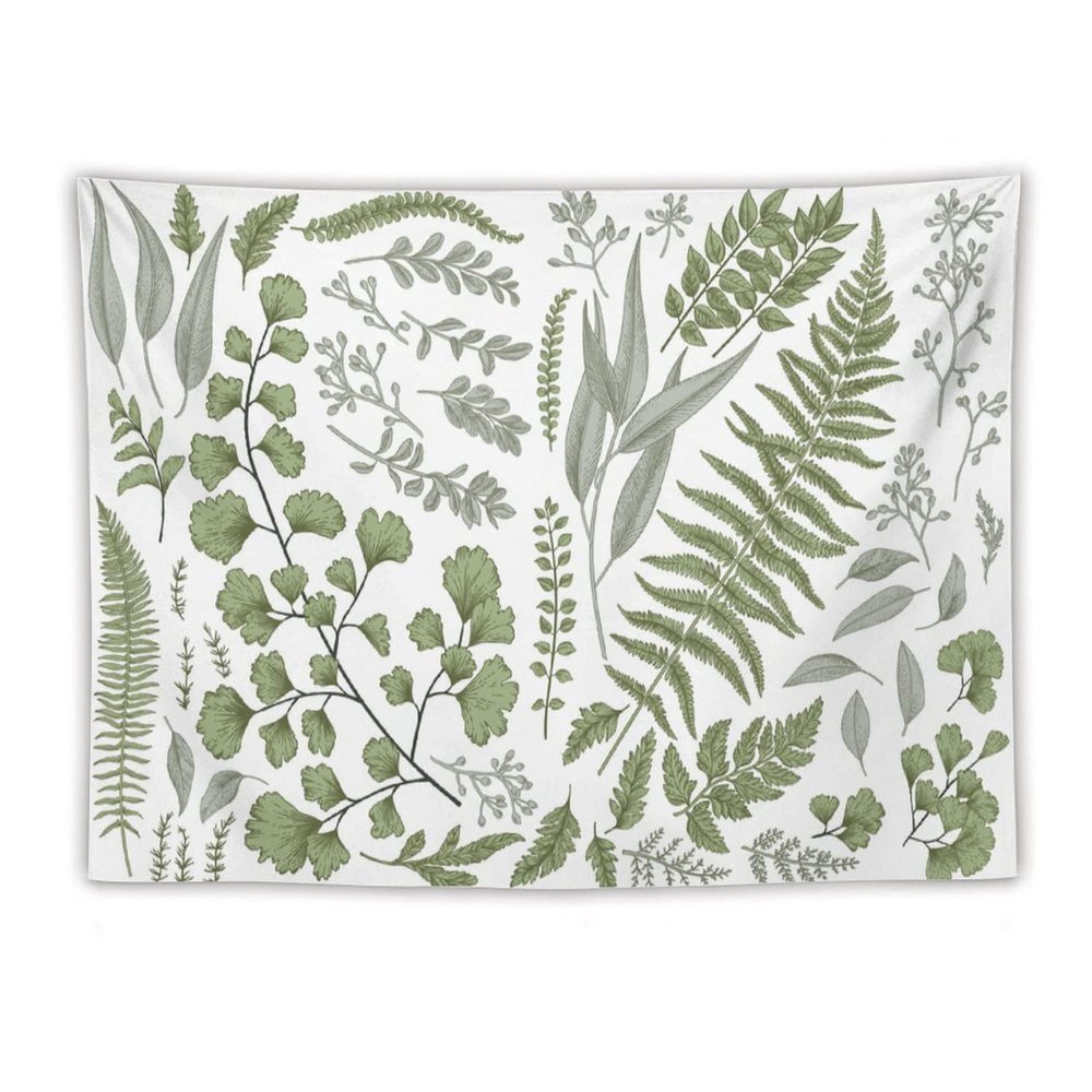 Herbs Plant Tapestry Wall Hanging,Nature Wild Floral Nature Plants Decoration Tapestries for Dorm Living Room Bedroom Home Decor 60"x80"