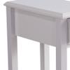 Benjara 24 Inch Modern Chairside Table with Extendable Drawer and Cupholders, White view 4