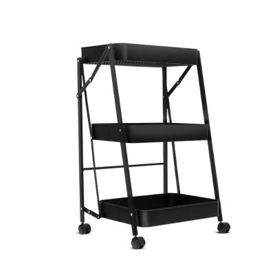 JATIBOSH Kitchen Storage Cabinets Kitchen Shelf Storage Multi-Layer Floor-to-Ceiling Trolley Vegetable Basket Punch-Free Foldable Storage Shelf Kitchen Shelves