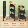 JATIBOSH Kitchen Storage Cabinets Kitchen Shelf Storage Multi-Layer Floor-to-Ceiling Trolley Vegetable Basket Punch-Free Foldable Storage Shelf Kitchen Shelves view 4