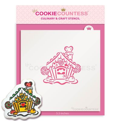 The Cookie Countess Gingerbread House PYO Stencil - Drawn by Krista