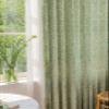 Sage Green Boho Curtains for Bedroom Living Room 96 Inches Long Semi Blackout Farmhouse Curtains 1 Pannel Linen Window Curtain Panel, White Floral Pattern Curtain Drapes (Rod Pocket, 100" W x 96" L) view 2