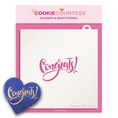 The Cookie Countess Congrats 2 Stencil