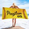 KYGNE Personalized Beach Towel for Kids Toddlers Adults- Custom Name Quick Dry Bath Towels Baseball Beach Towel for Beach Swimming(39"x71" for Men) view 3
