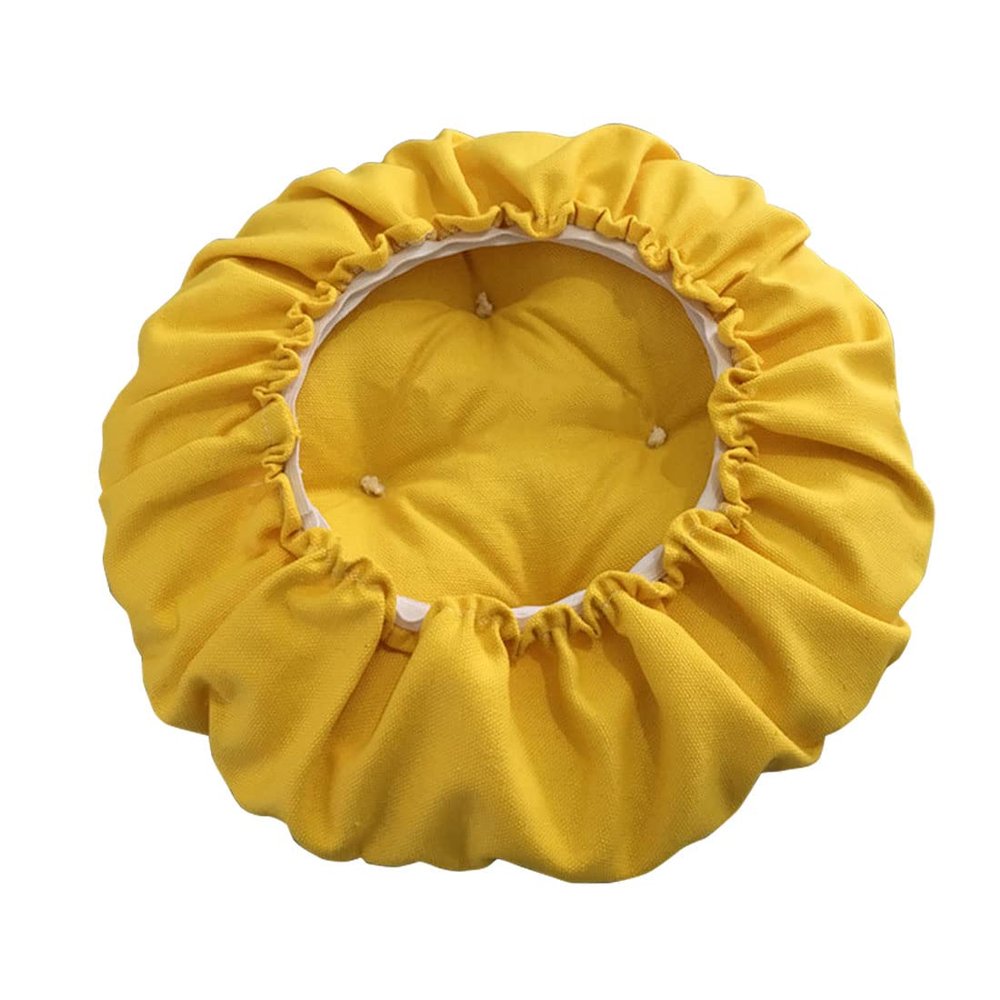 Bifaunvogel Padded Round Bar Stool Covers Cushion with Elastic Band Round Chair Seat Cushions for Wooden Metal Stools 12" Yellow