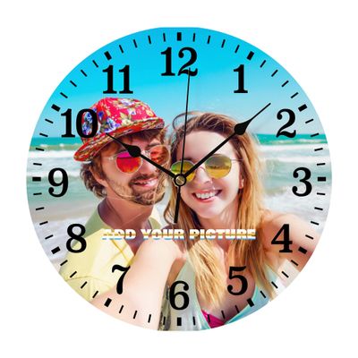 MVPYES Personalized Clocks with Picture,Custom Clocks for Walls,That Customized Round Silent Clock for Living Room.(Size10 12 13.5 16 in)