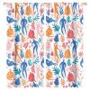 Abstract Boho Curtain,Abstract Doodle Pastel Human Body Leaves Floral Art Theme Home Fabric Living Room Bedroom Kitchen Bathroom Decor W63xL72in view 1