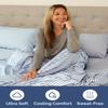 Extra Deep King Fitted Sheet - Hotel Luxury Single Fitted Sheet Only - Easily Fits 18 inch to 24 inch Mattress - Ultra Soft, Wrinkle Free with Extra Deep Pockets - Breathable & Comfy - Blue Stripes view 3