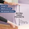 Extra Deep Queen Fitted Sheet - Hotel Luxury Single Fitted Sheet Only - Easily Fits 18 inch to 24 inch Mattress - Ultra Soft, Wrinkle Free w/Extra Deep Pockets - Breathable & Comfy - Light Lavender view 2