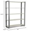 Displays2go Steel Frame Shelving Unit with 5 MDF Tiers, Open Back - Gray (SMCMCDS) view 3