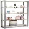 Displays2go Steel Frame Shelving Unit with 5 MDF Tiers, Open Back - Gray (SMCMCDS) view 4