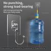 Large Adhesive Hooks for Hanging Heavy Duty Wall Hooks 22 lbs Self Adhesive Towel Waterproof Transparent for Bags Bathroom Shower Outdoor Kitchen Cups Door Coat Sticky Hooks (Transparent, 16pcs) view 2