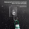 Large Adhesive Hooks for Hanging Heavy Duty Wall Hooks 22 lbs Self Adhesive Towel Waterproof Transparent for Bags Bathroom Shower Outdoor Kitchen Cups Door Coat Sticky Hooks (Transparent, 16pcs) view 4