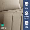 Queen Size Flat Sheet - Hotel Quality Top Flat Bed Sheet Only - Ultra-Soft, Comfy, Breathable & Cooling - Fade & Wrinkle Free - Easy-Care, Stain & Shrink Resistant Bedding - Oeko-Tex - Heathered Beige view 3