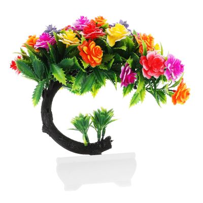 Cabilock Small Fake Plant Artificial Flower Tree Easy Clean Realistic Fake Greenery for Office